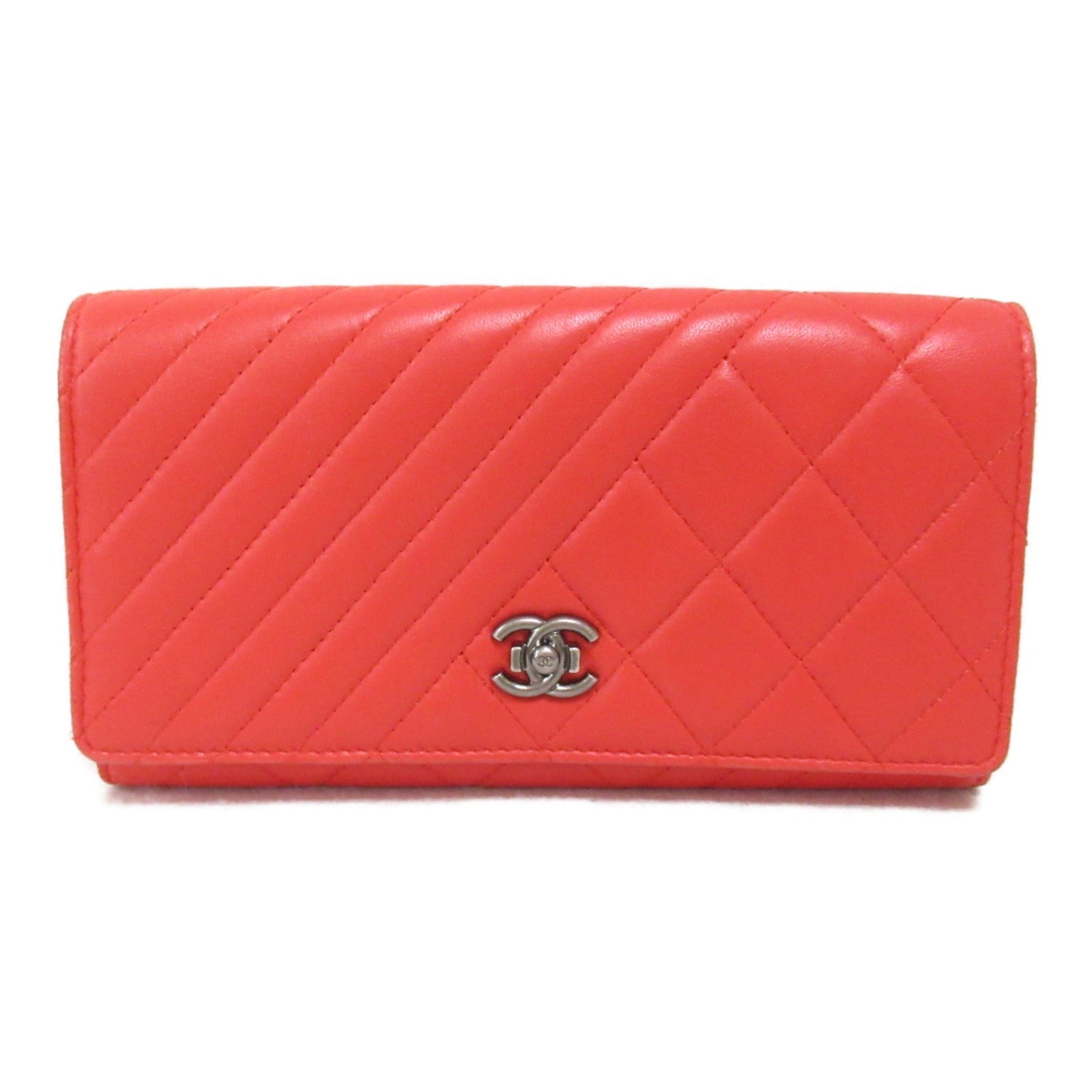 Chanel Double Fable Wallet Limited Model Two Foldable Wallet Wallet   Red 20805318
