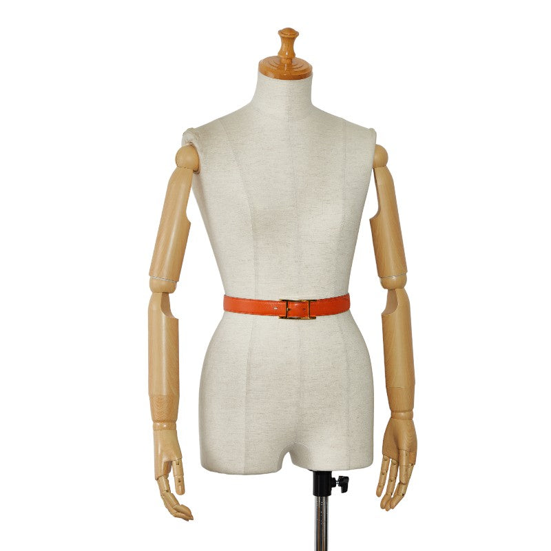Hermes Appi Reversee Belt Size 65 Orange Brown Leather  Hermes