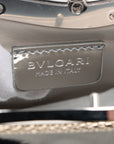 Bulgari Selpenti Patent Leather 2WAY Clutch Bag Silver
