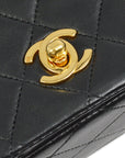 Chanel Black Lambskin Turnlock Mini Full Flap Shoulder Bag
