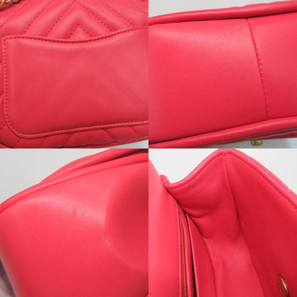 Chanel Chevron V Stitch Round Flap Bag A98791 2WAY Chain Shoulder Bag Pink  G   Top Handle Coco