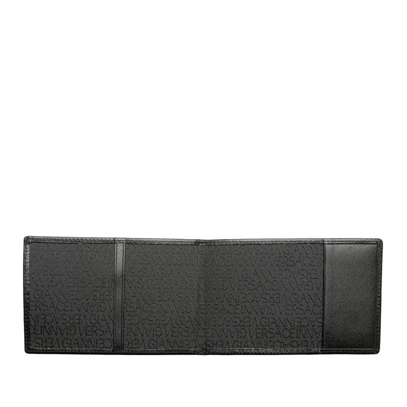 Versace Vintage Meducer Gucca Double Fold Wallet Black Canvas Leather  Versace  Vintage Meducer Gucci