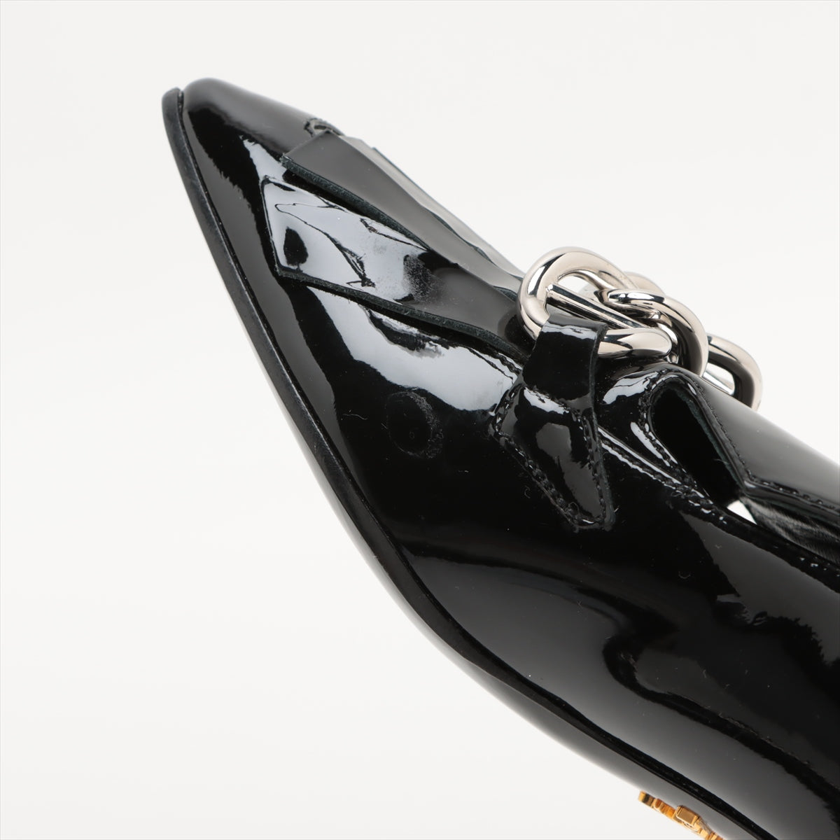 Prada Patent Leather  EU38.5  Black Fringe Chain Bag