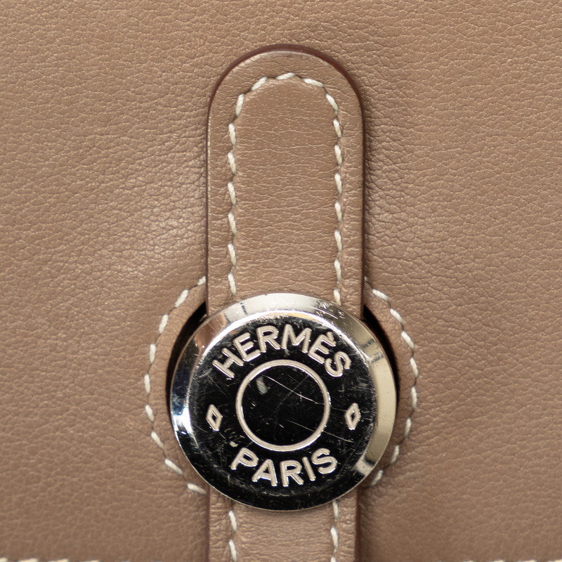 Hermes  GM Long Wallet Etoupe Silver   Hermes Ginestao
