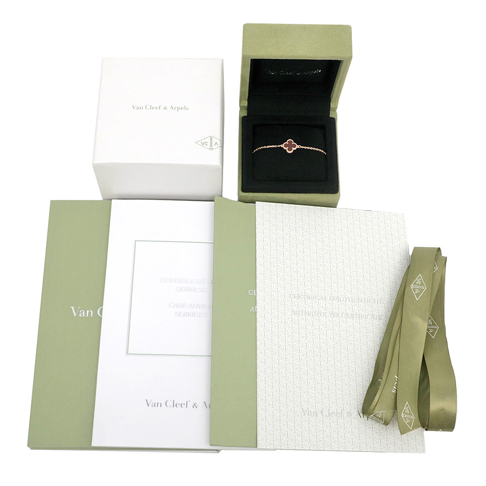 VAN CLEEF & ARPELS Van Cleef & Arpels Suite Alhambra Bracelet 750PG K18 Pink G Carnelian Jewelry New