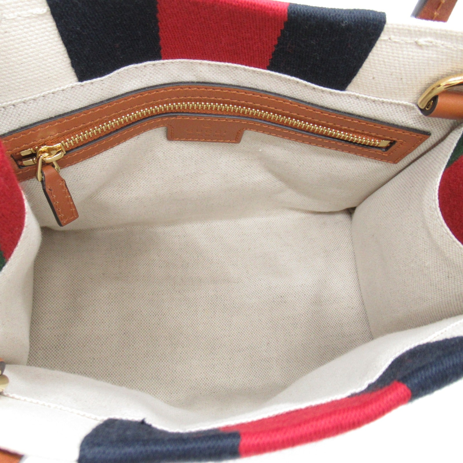 Gucci Web Strip Interlocking Tote Bag  Bag Leather  White 77735