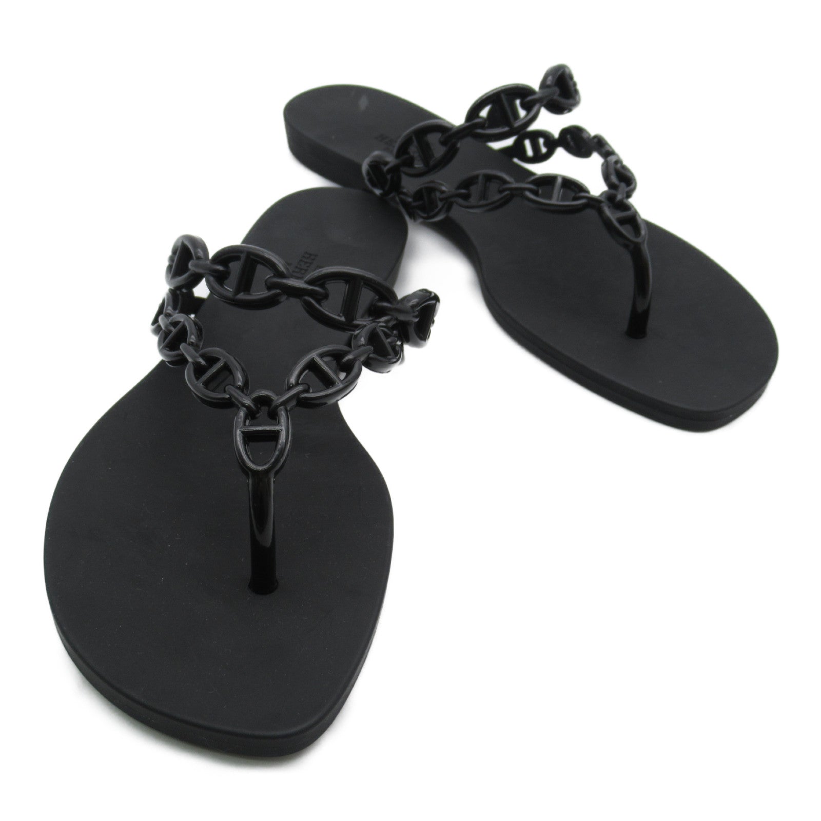 Hermes Hermes Sandalss Island Beach Sandals Shoes Laver  Black H241051Z 02380