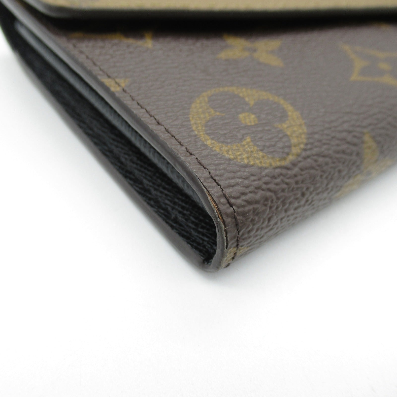Louis Vuitton Portefolio Sarah Long Wallet Two Fable Wallet Two Foldable Wallet PVC  Canvas Monogram Giant Reversee   Brown M80726