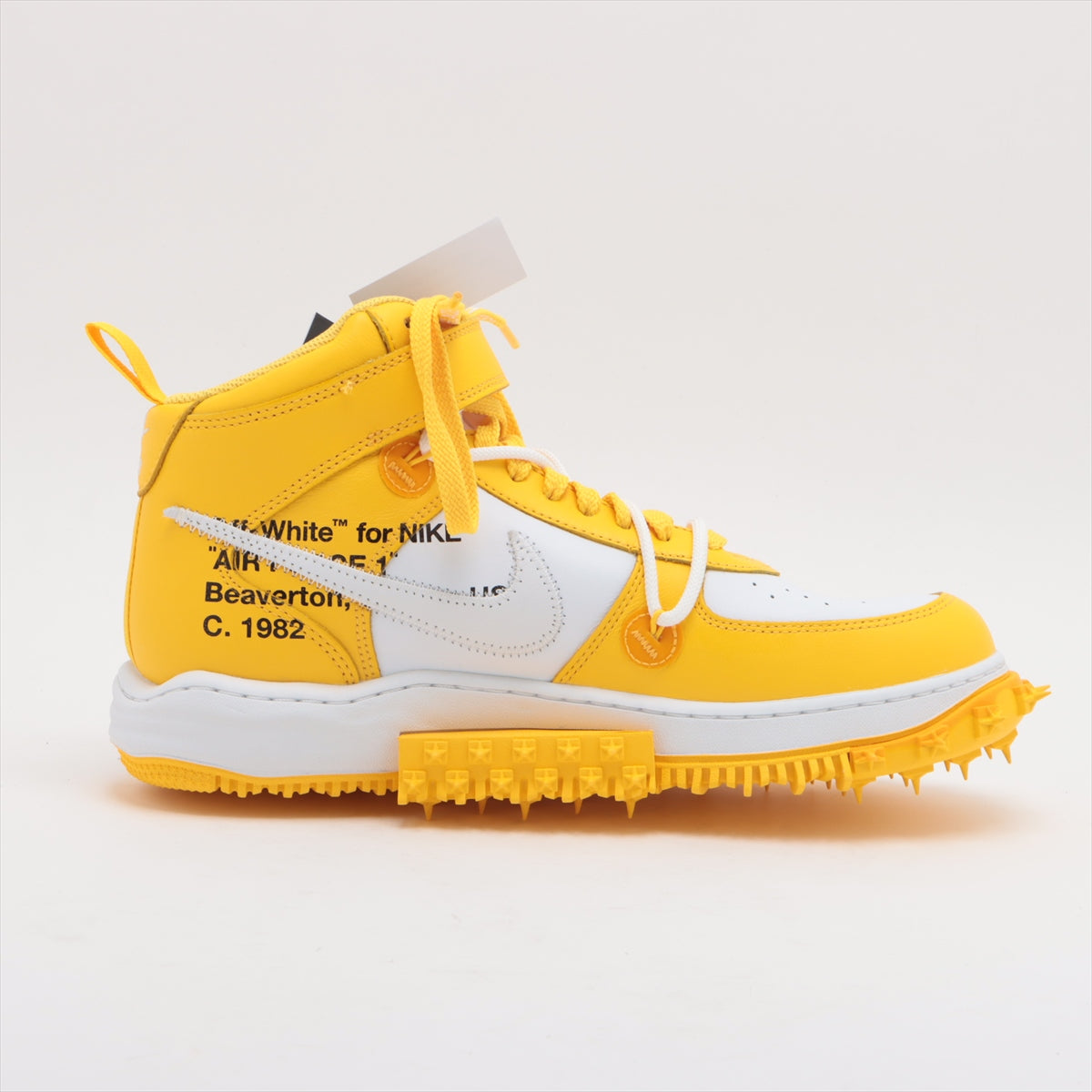Nike x Off White AIR FORCE 1 MID Leather Hi-Cut Sneaker 28.5cm Men White x  Yellow DR0500-101
