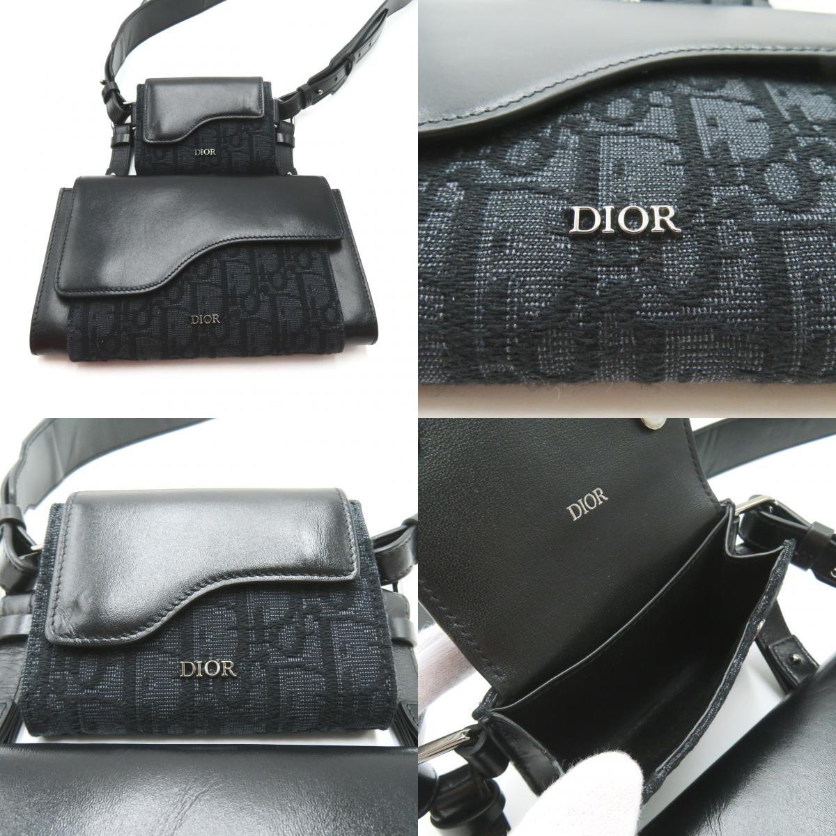 Dior Dior Trotter Shoulder Bag Shoulder Bag Canvas Leather  Black