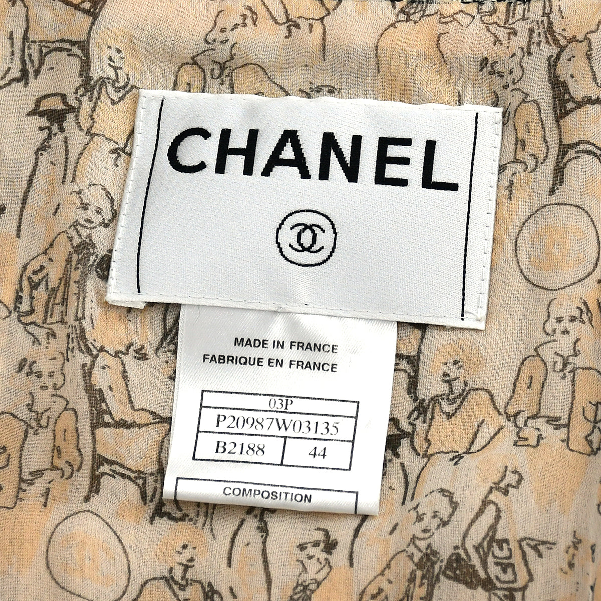 Chanel Collarless Jacket Beige 03P 