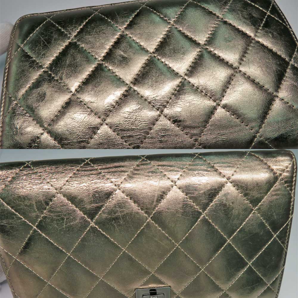 Chanel 2.55 Matrasse Two Fing Long Wallet A35304 Metal Gold SV Gold   S 11th Small Money Inserted