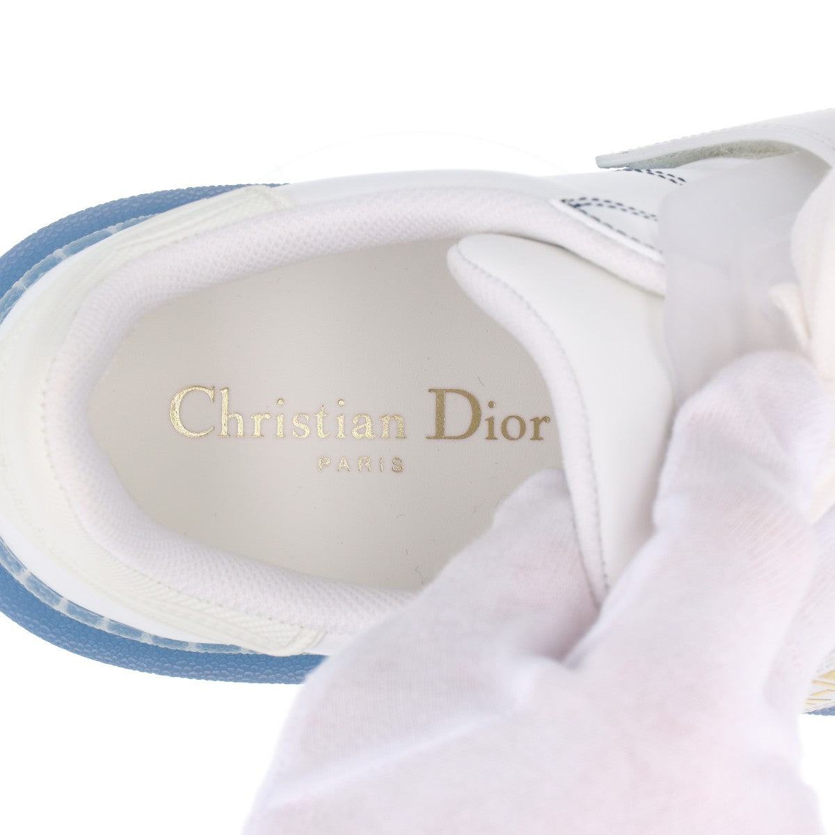 Chris Chandior DIOR-ID 皮革紫砂運動鞋 36.5 藍色×白色 Rement 繩索包
