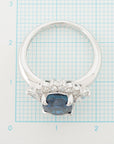 Sapphire Diamond Ring Pt900 8.2g 366 0688