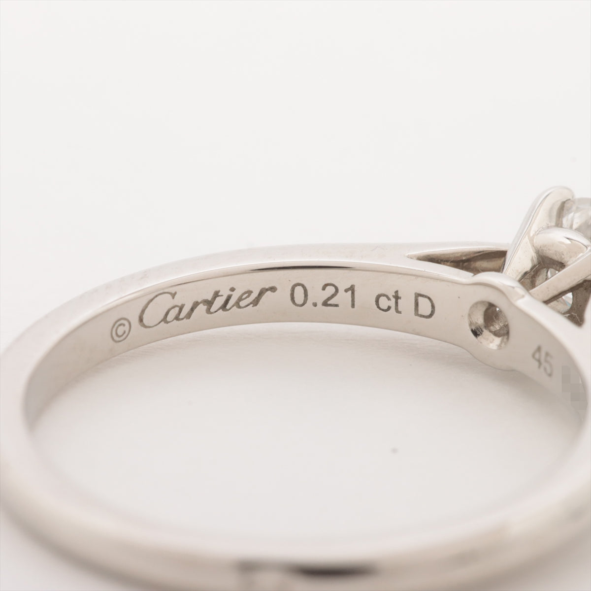 Cartier Solitaire 1895 Diamond Ring Pt950 2.8g 0.21 E VVS1 EX NONE 45 E