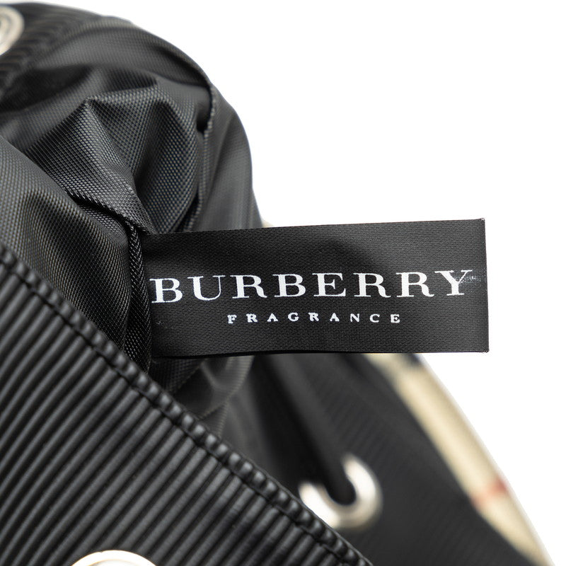Burberry Nova 格紋帆布背包 黑色 PVC 皮革