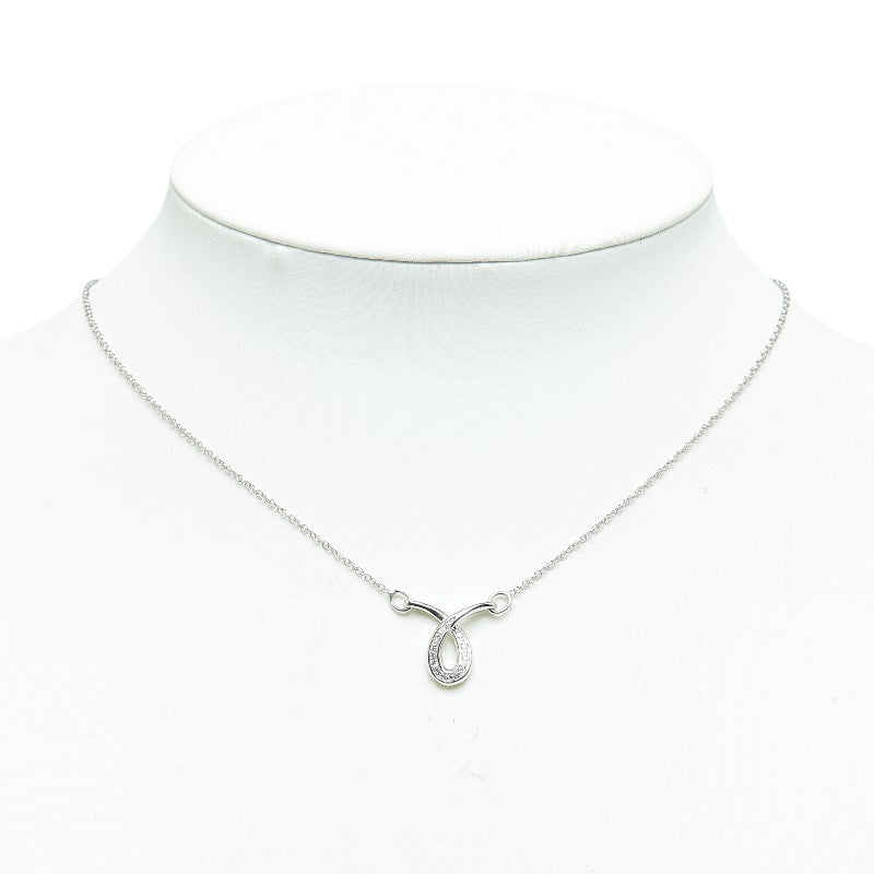 K18WG white g diamond pendant necklace ladies UNOAERRE