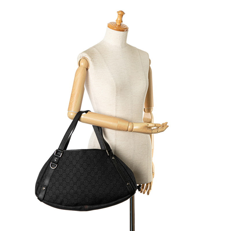 Gucci GG Canvas Abbey Handbag Tote Bag 293578 Black Canvas Leather  Gucci