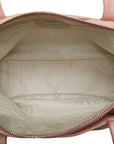 Chanel Logo One-Shoulder Bag Handbag Pink Natural Leather Cotton  CHANEL