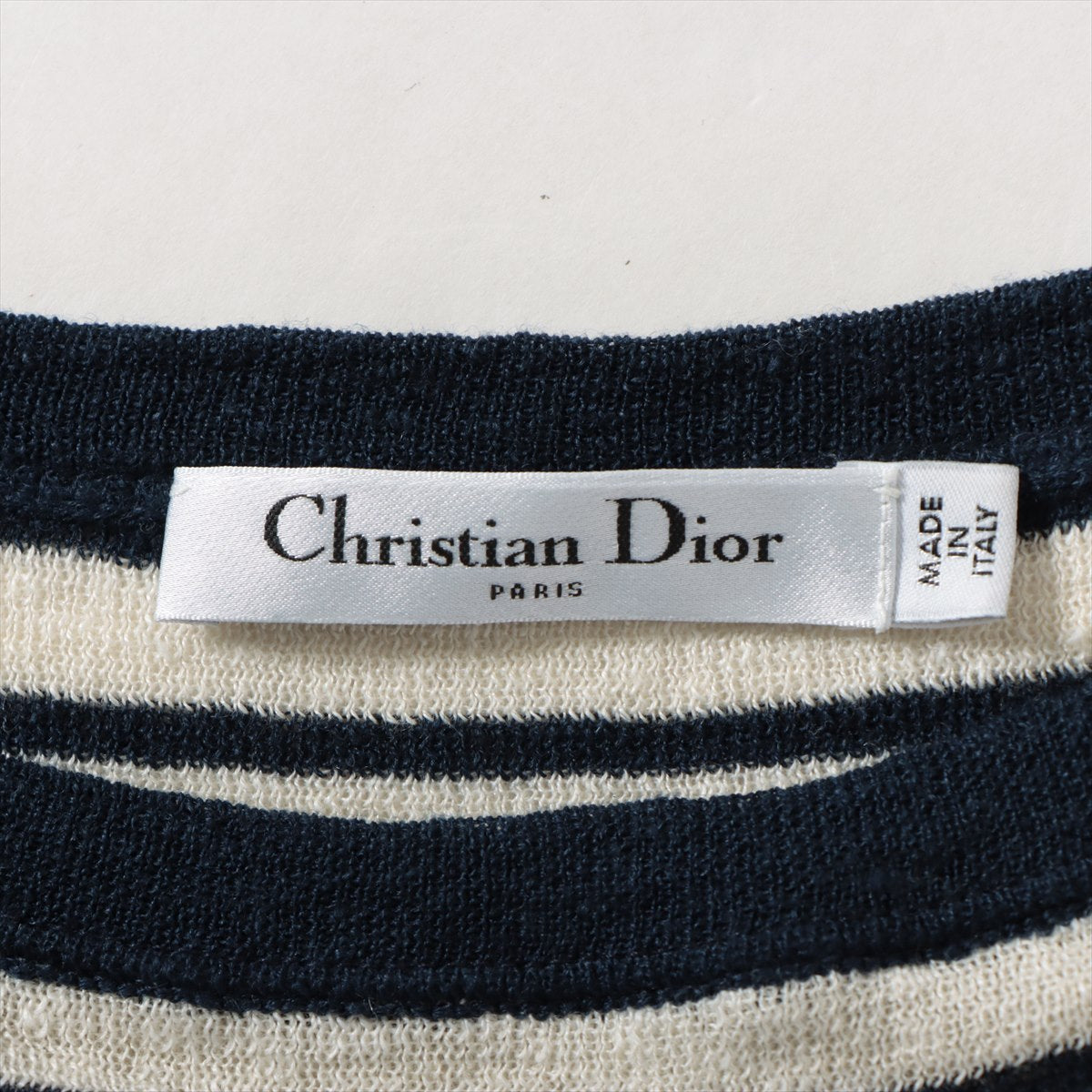 Christian Dior Linen X Cashmere F36  White X Navy 244S97AM733