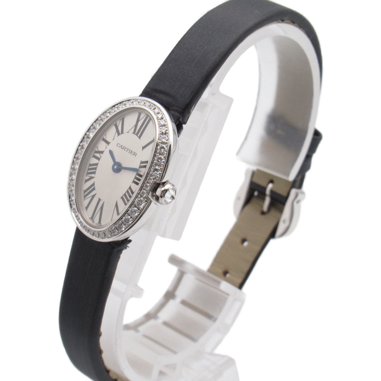 Cartier Cartier Minibenewer Beezel Diamond  K18WG (White G) Leather Belt  Silver WB520027