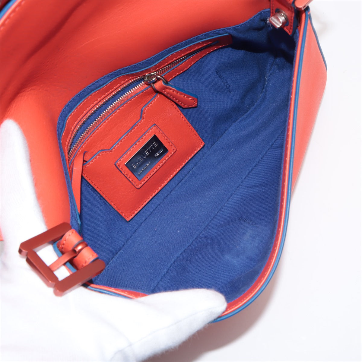 Fendi Monster Bucket Leather 2WAY Shoulder Bag Red 8BR600