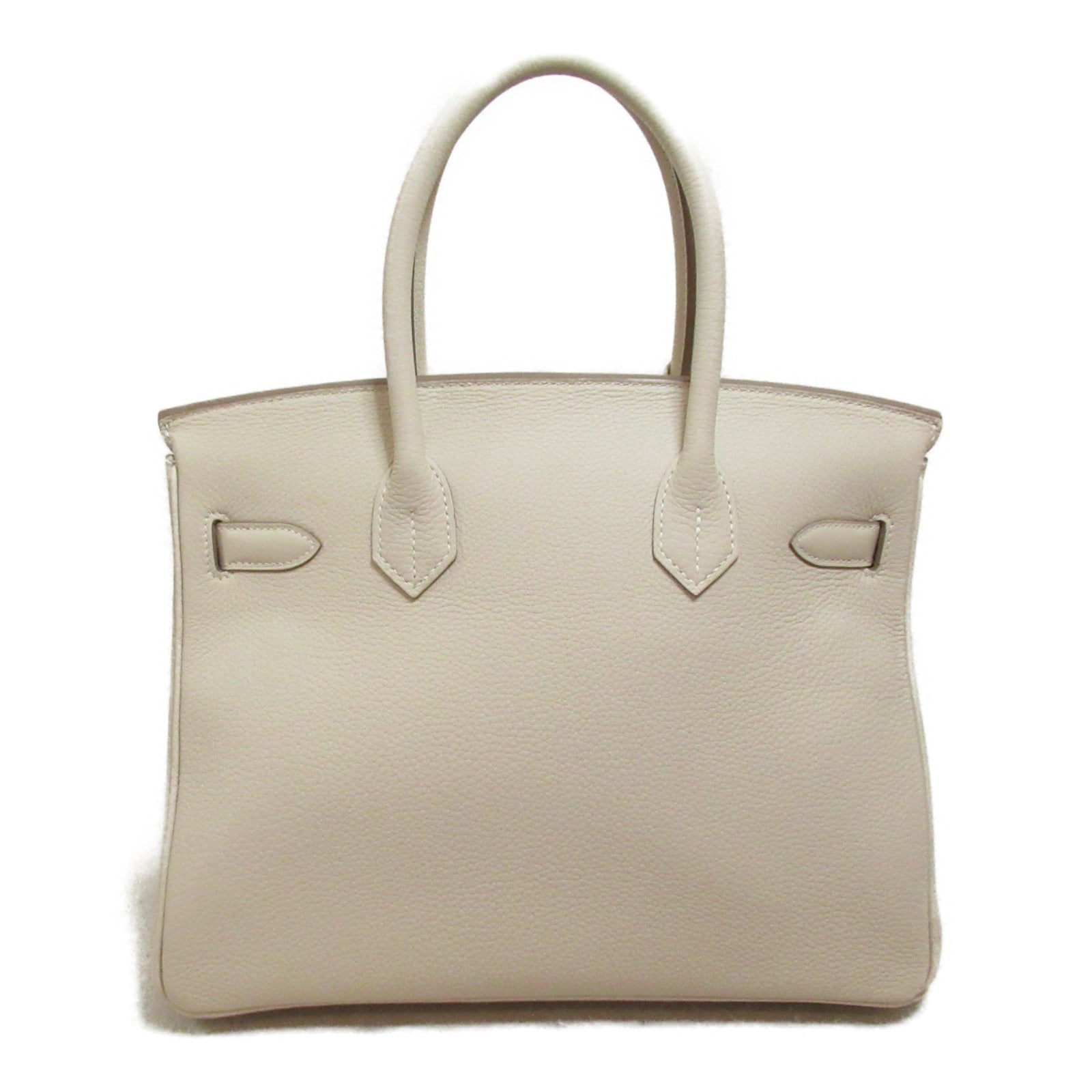 Hermes Birkin 30 Cl Handbag Handbag Handbag Leather Togo  White 027633CC