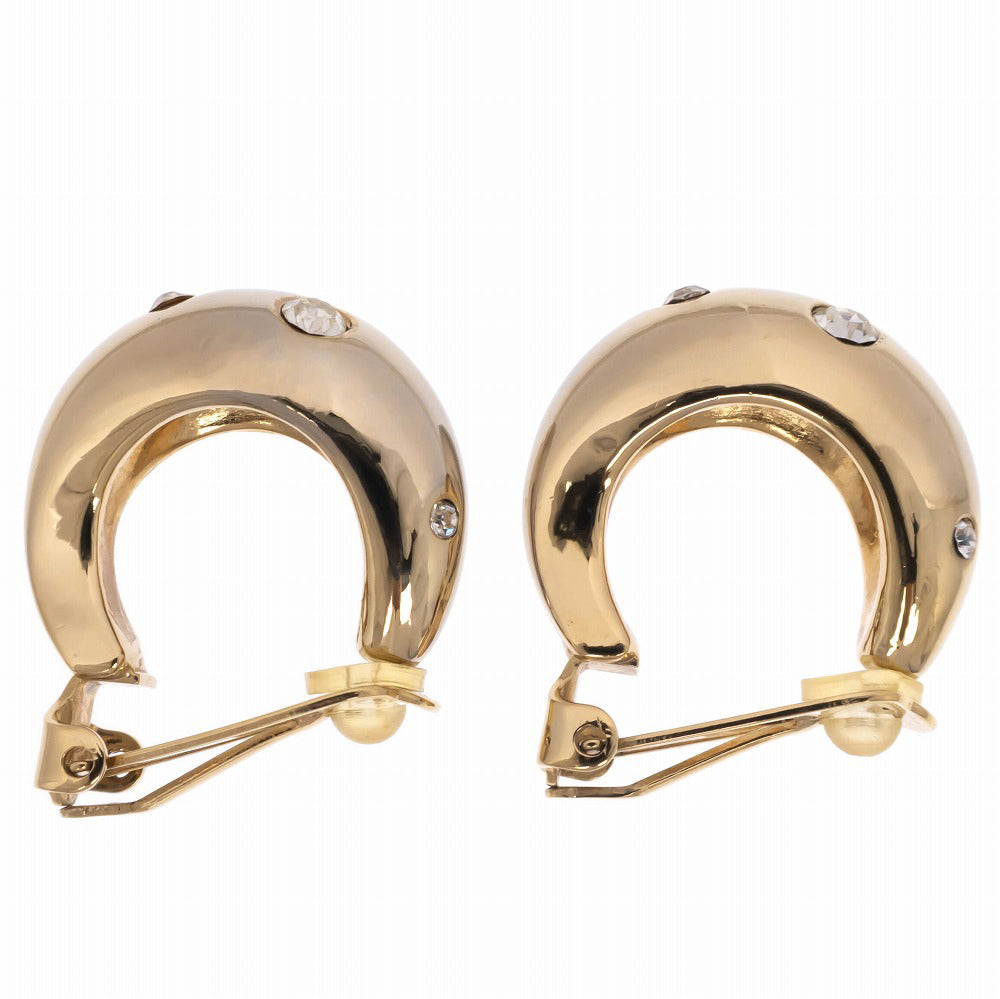 YSL Ivan Lauren Earring vint   line stone accessories gold