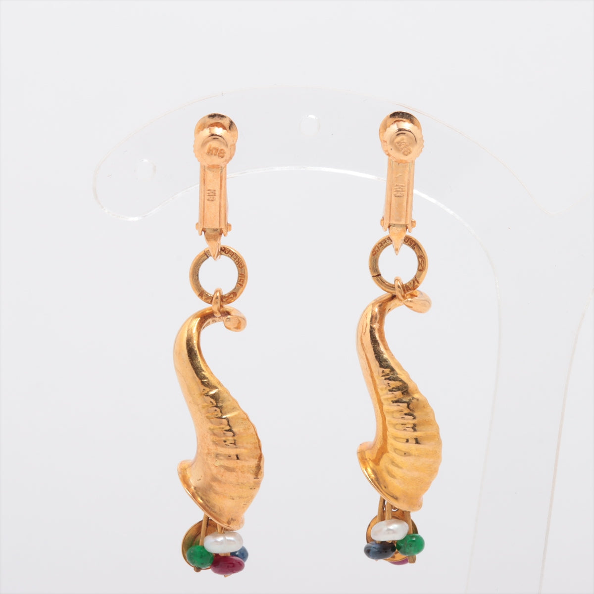 Iris LaRawnis Color Stone Earring K18 (YG) 10.0g Evergreen