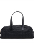 Chanel New Loveel Line Nylon  Leather Handbag Black G  8th