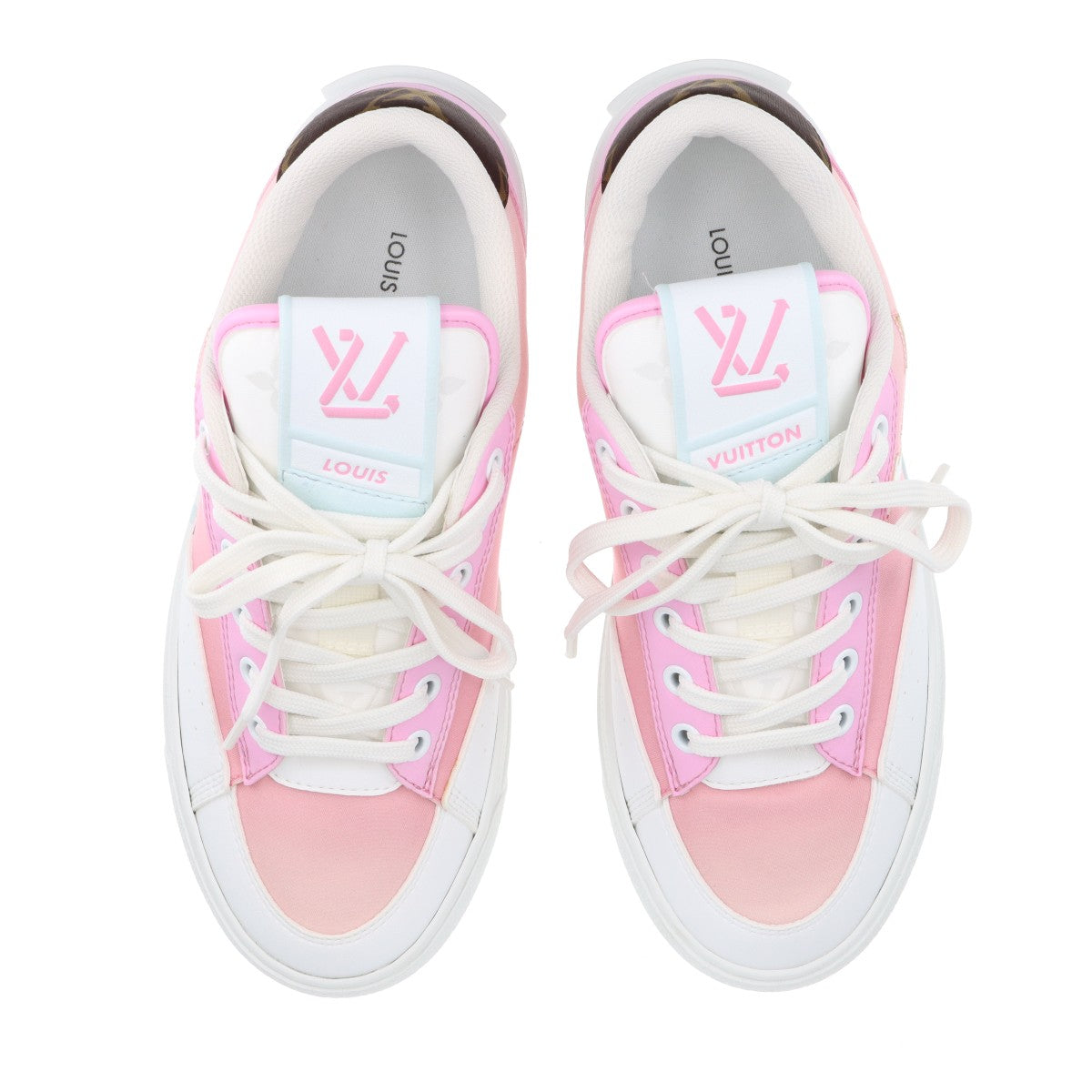 Louis_Vuitton Charley Line 22 Years Leather  Fabric Trainers 36  White × Pink LD0232   Box  Bag