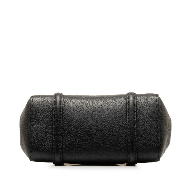 Fendi Small Franca Celeria Handbag Shoulder Bag 2WAY 8BR679 Black Silver Leather  Fendi