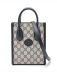 Gucci GG Supreme 2WAY Handbag Navy 671623