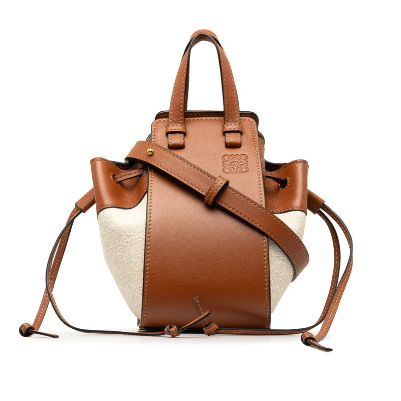 Loewe Hanmook Mini Shoulder Bag Handbag 2WAY Brown Beige Canvas Leather  LOEWE Loewe