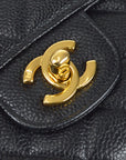 Chanel 1994 Classic Flap Handbag Medium Black Caviar
