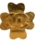 Chanel Vintage Coco Flower Broche Plaqué Or Femme