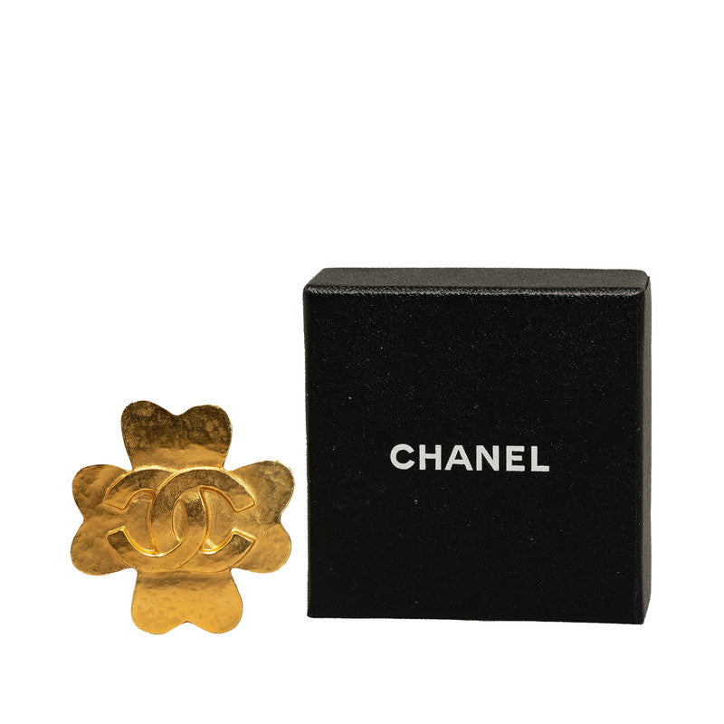 Chanel Vintage Coco Flower Brooch Gold Plated Women's