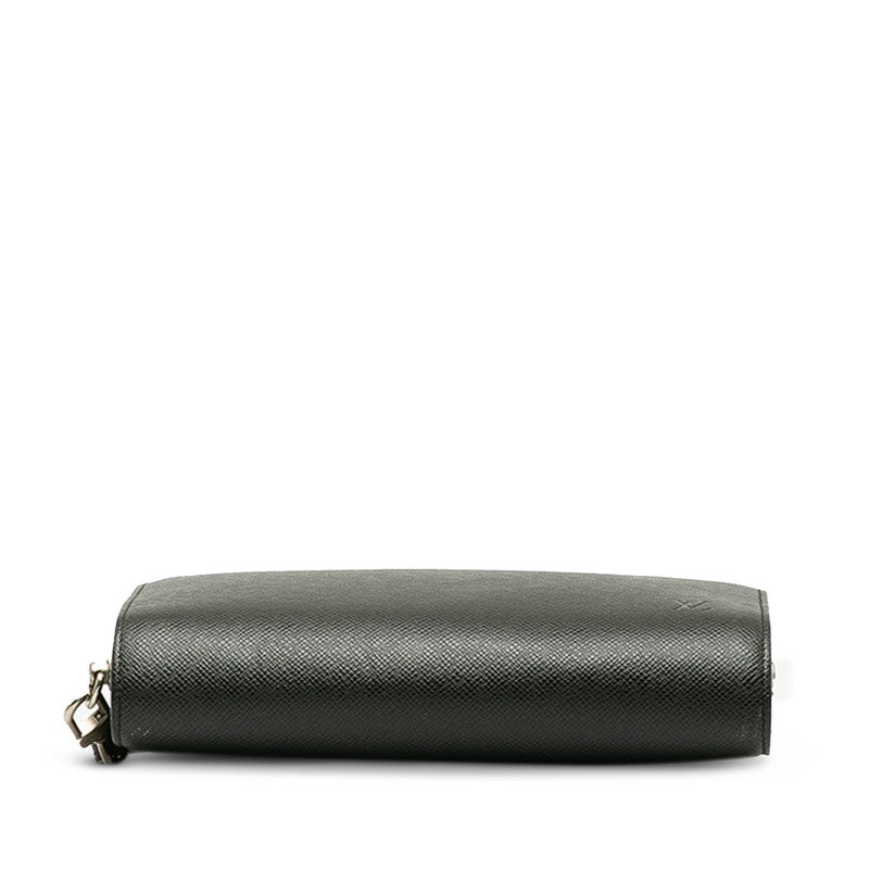 Louis Vuitton Taiga Clutch Bag M30182 Black Leather Men's