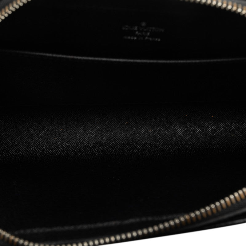 Louis Vuitton Taiga Clutch Bag M30182 Black Leather Men&#39;s