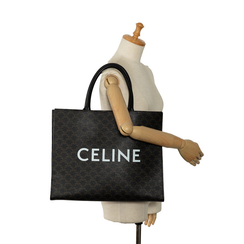 Celine f 水準卡瓦手提包 托特包 黑色 PVC 皮革 Celine