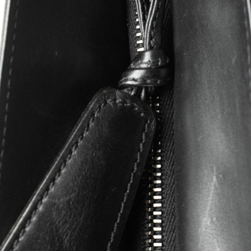 Chanel Logo Clutch Bag Clutch Black Leather  Chanel