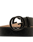 Gucci Gucci Interlocking G Belt 80/32 411924 Black Leather  Gucci