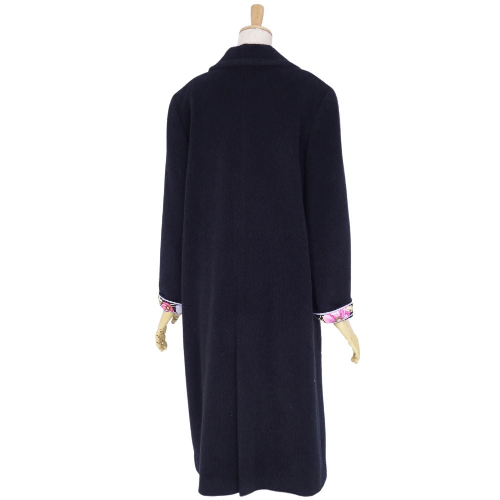 LEONARD FASHION Coat Long Coat Angola Wool   13AR (L equivalent) Black