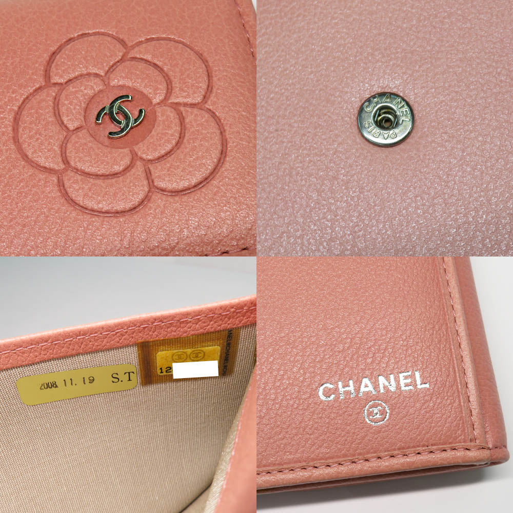 CHANEL Chanel Camera W Hook Long Wallet 6509 Pink Silver G   Mini Leather