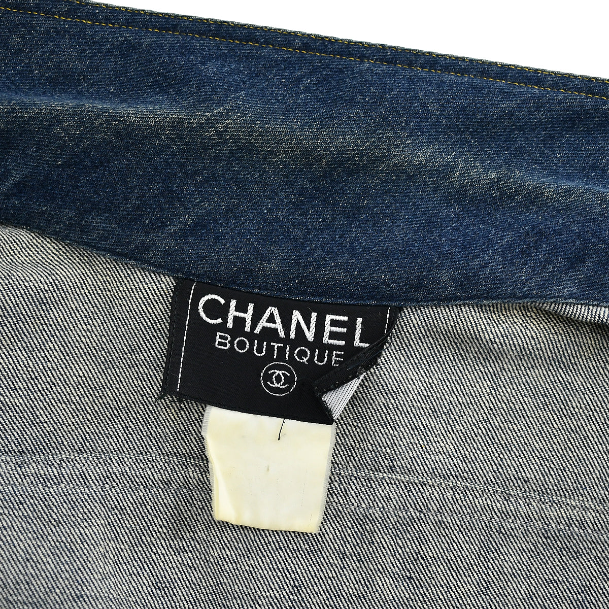 Chanel Single Breasted Denim Jacket Indigo