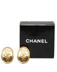 Chanel Logo Crown Coco Mark Earrings G Plated  Chanel