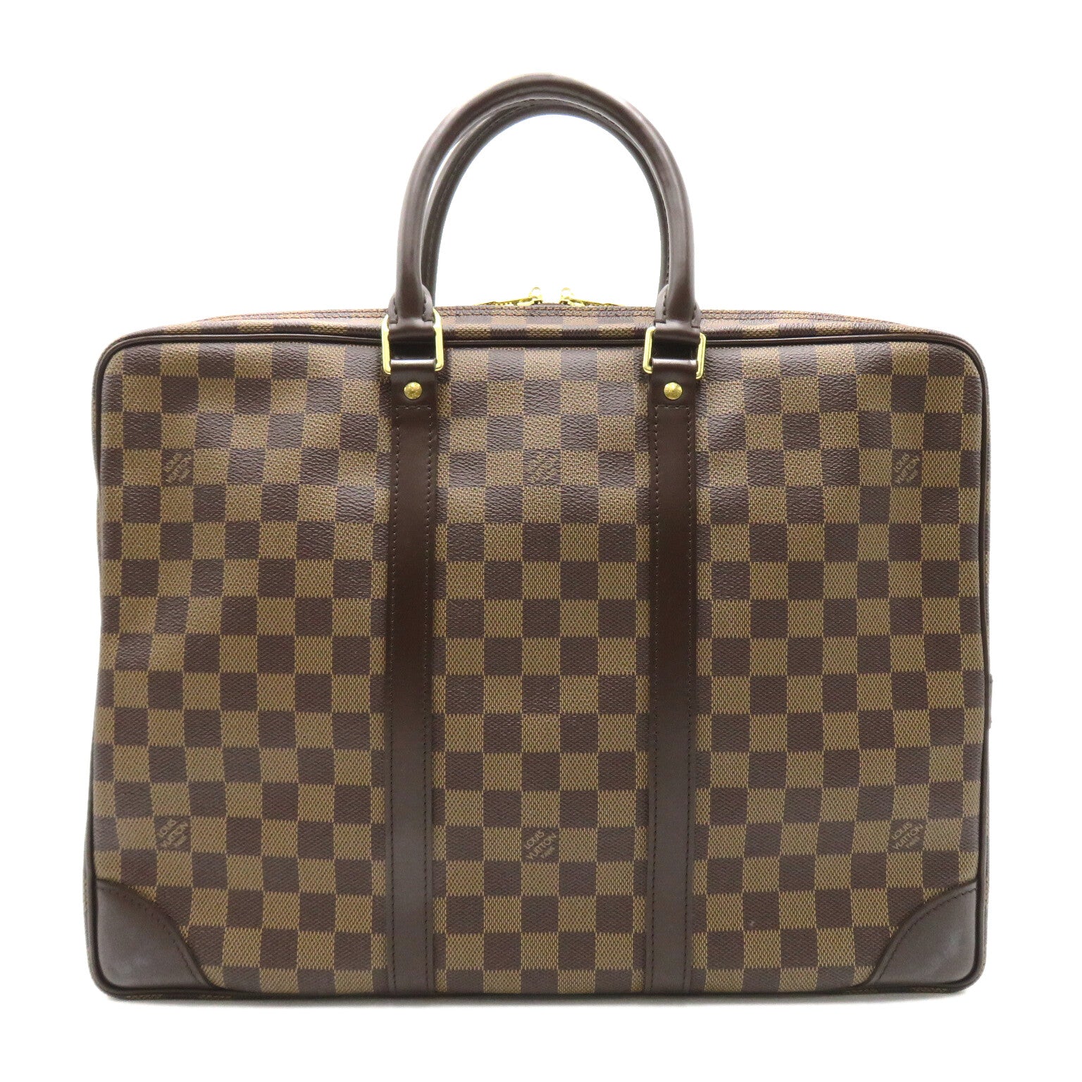 Louis Vuitton Louis Vuitton Porte Document Voyager Briefcase Business Bag PVC Coated Canvas Damier Men Brown N41124