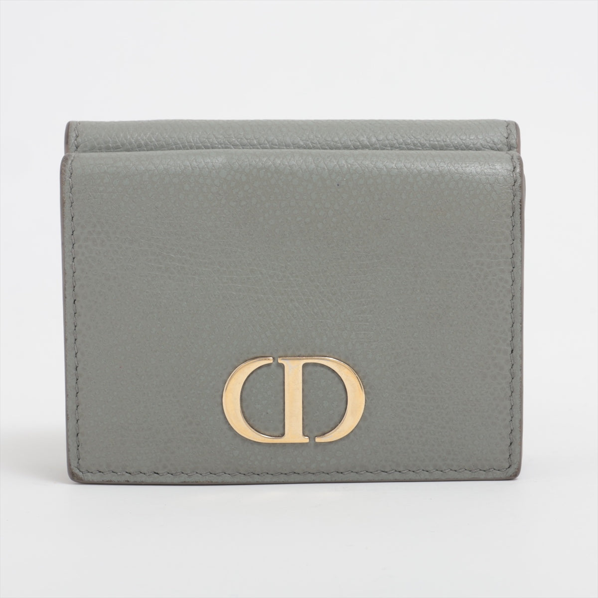 Dior Monterey Leather Compact Wallet Gr ay