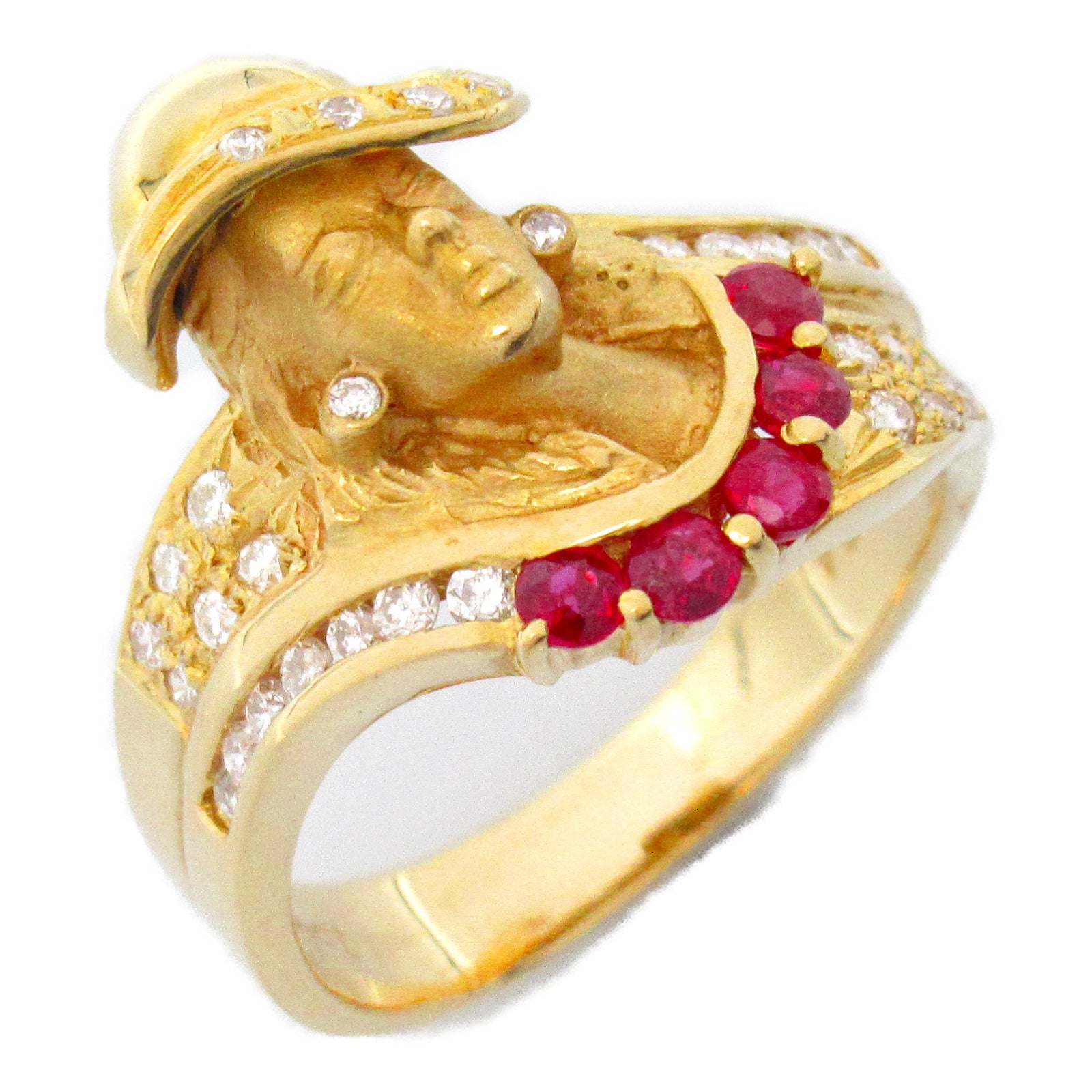 Jewelry Jewelry Ru Diamond Ring Ring Ring Jewelry K18 (Yellow G) Diamond Ru  Pink/Clear Rings (Bandf )