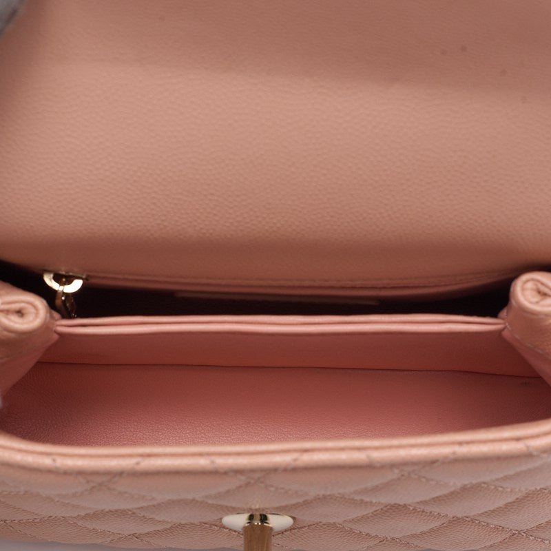 CHANEL Matrasse Coco Mini Handle 2WAY Handbag Caviar S Pink Ladies